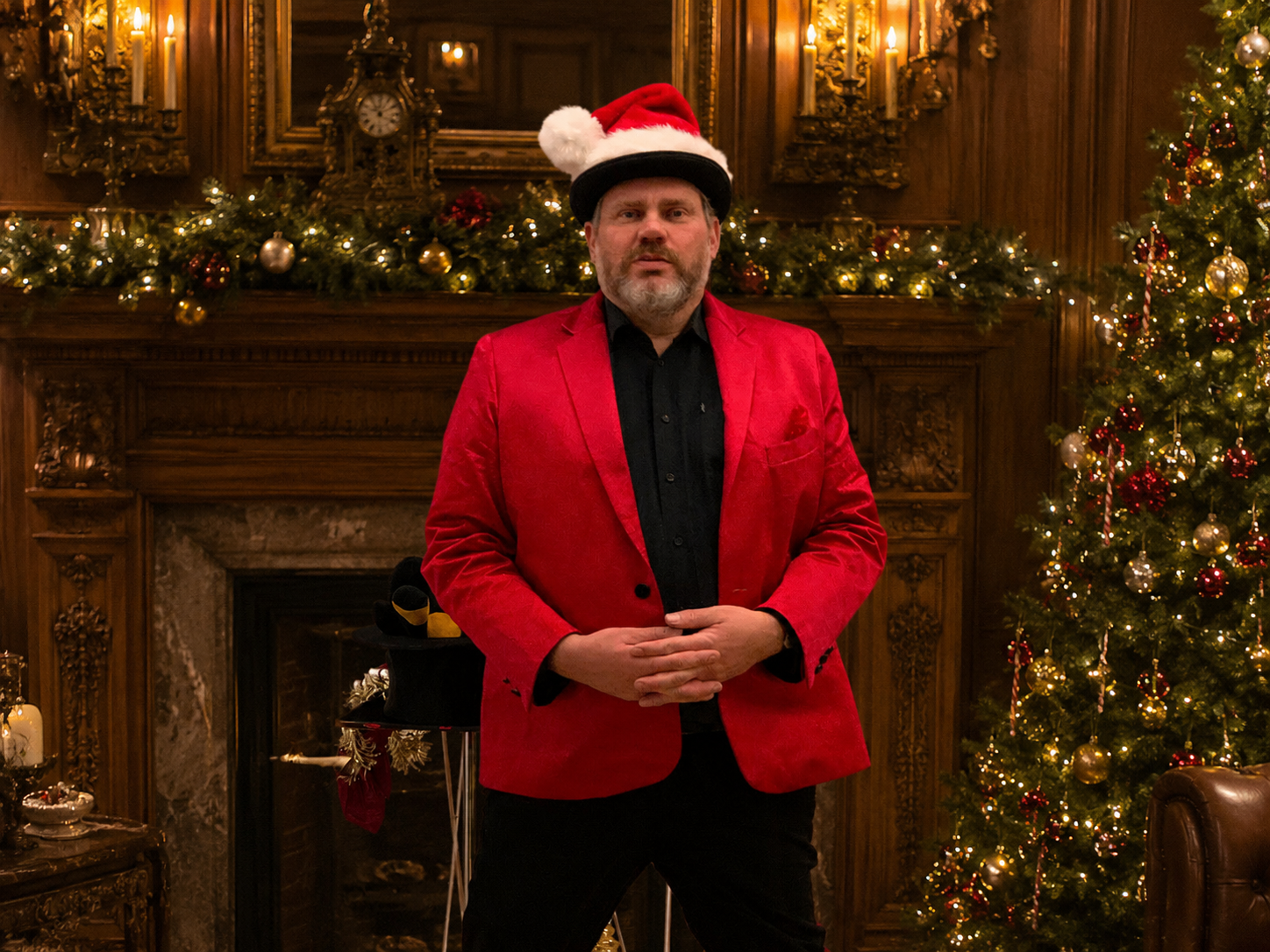 Kenneth performing magic at Christmas celebration